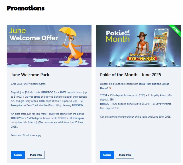 rippercasinoz promotions